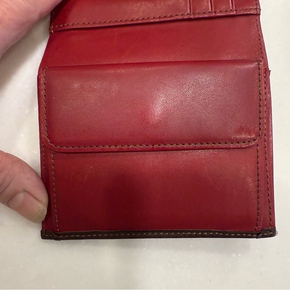 BURBERRY BLUE LABEL WOMEN’S WALLET. Red, black, white w/ Brown leather trim - Picture 5 of 13